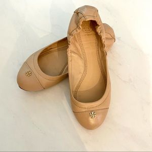 Tory Burch Ballet Flat Leather in Tan Size 5